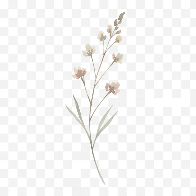 Minimal Watercolor Wildflower Sprig