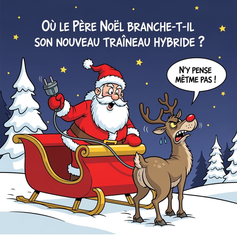 Funny Santa and Reindeer Cartoon