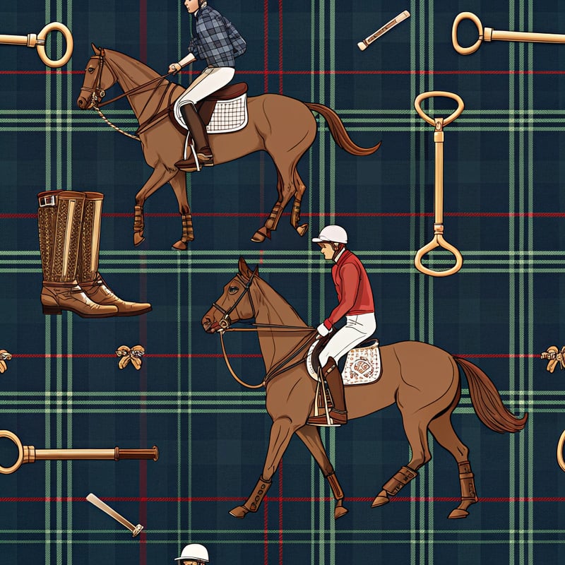 Vintage Equestrian Polo Pattern