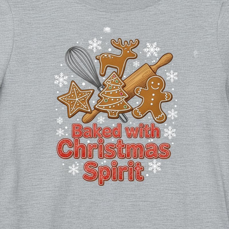 Christmas T-shirt with Gingerbread Design