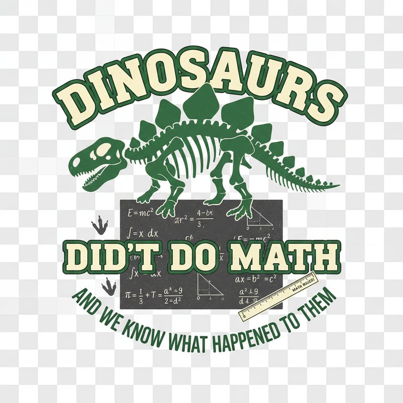 Dinosaur Math Teacher Shirt Design