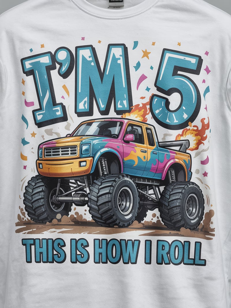 Kids Monster Truck T-Shirt Design