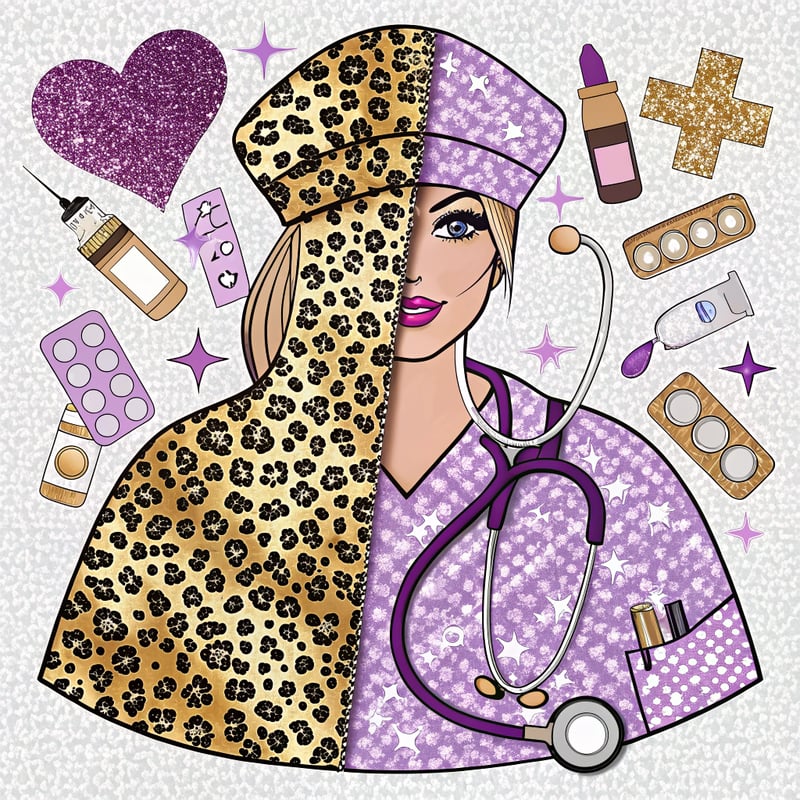 Leopard Print Nurse Glam Split Design
