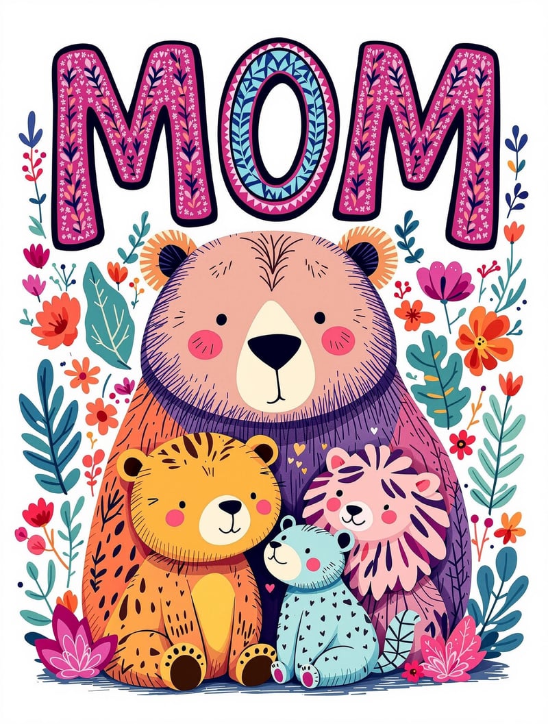 Vibrant Bohemian MOM T-Shirt Design
