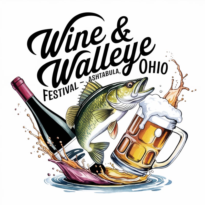 Wine & Walleye Festival Watercolor Art