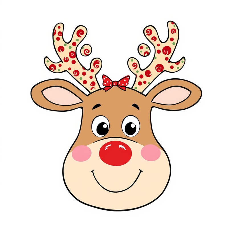 Cute Cartoon Reindeer Illustration