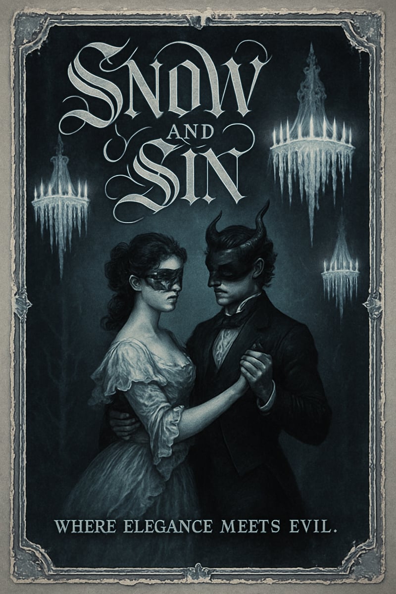 Elegant Gothic Snow and Sin Poster