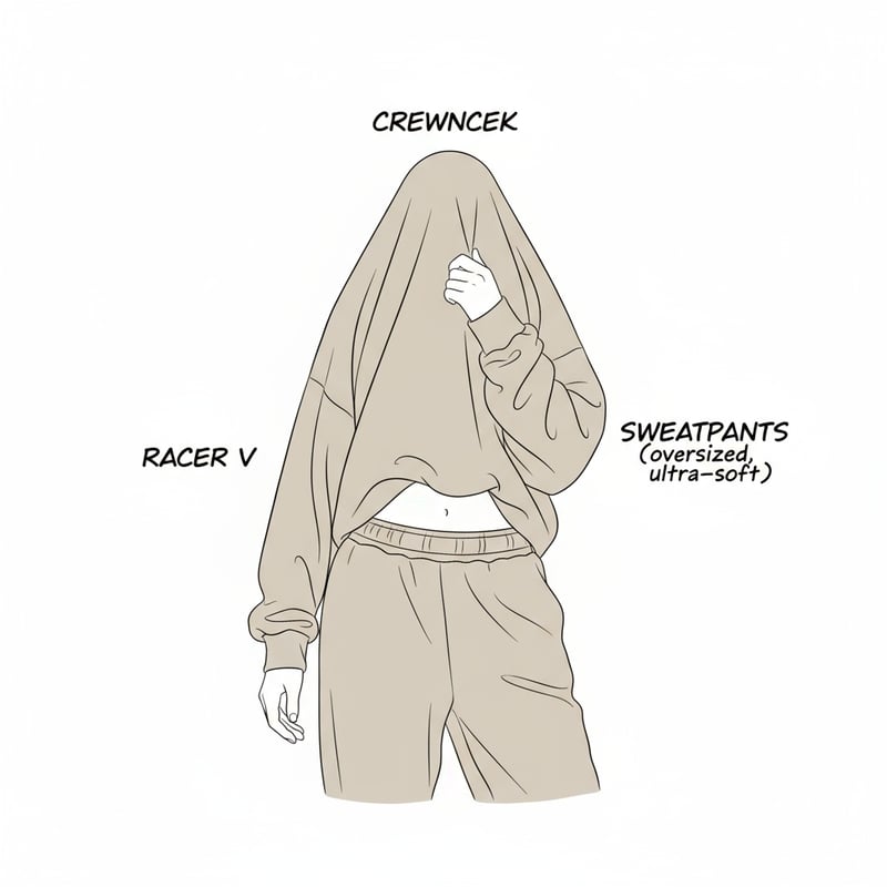 Minimalist Beige Crewneck Fashion Illustration