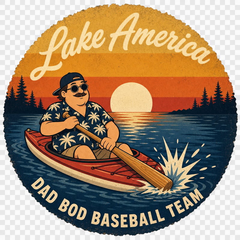 Retro Dad-Bod Baseball Patch
