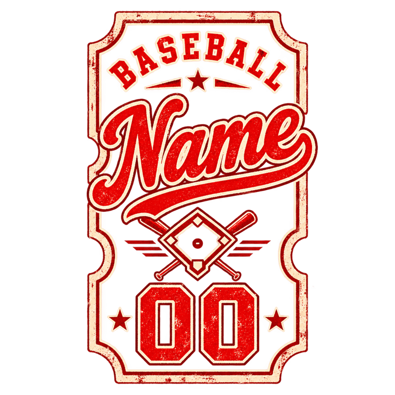 Vintage Baseball Ticket Emblem