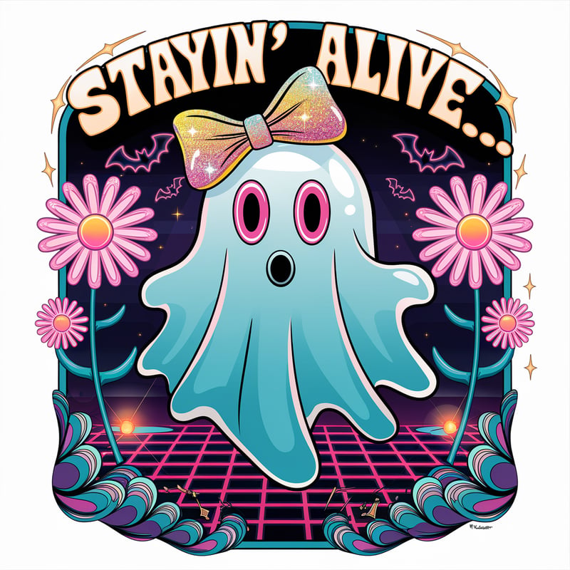 Psychedelic Neon Ghost Design