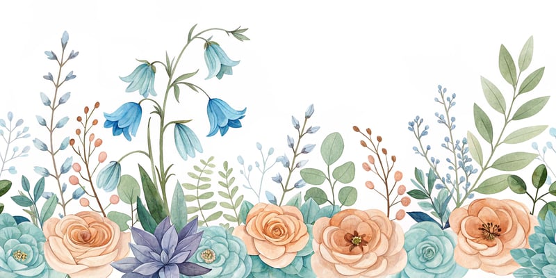 Watercolor Bluebell Border