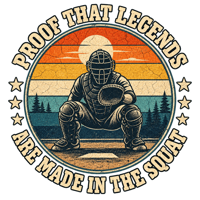 Retro Vintage Squat Catcher T-Shirt Design