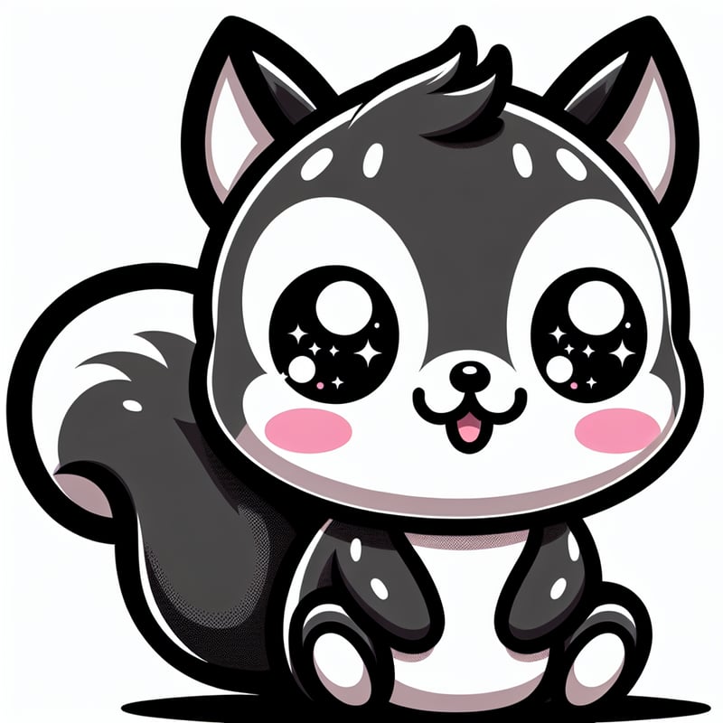Cute Kawaii Squirrel Illustration