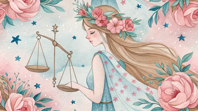 Graceful Libra Zodiac Girl Artwork