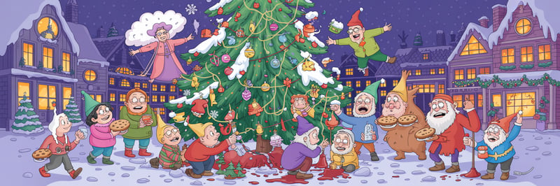 Humorous Fairy-Tale Christmas Scene