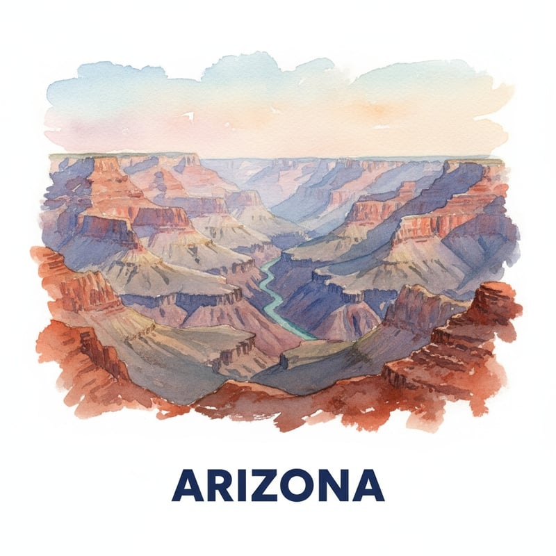 Watercolor Painting of Grand Canyon