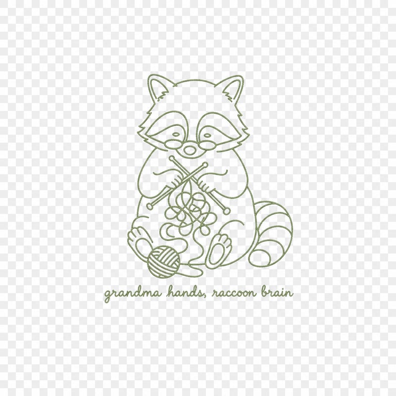 raccoon embroidery icon