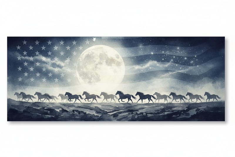 Wild Horses Under Full Moon