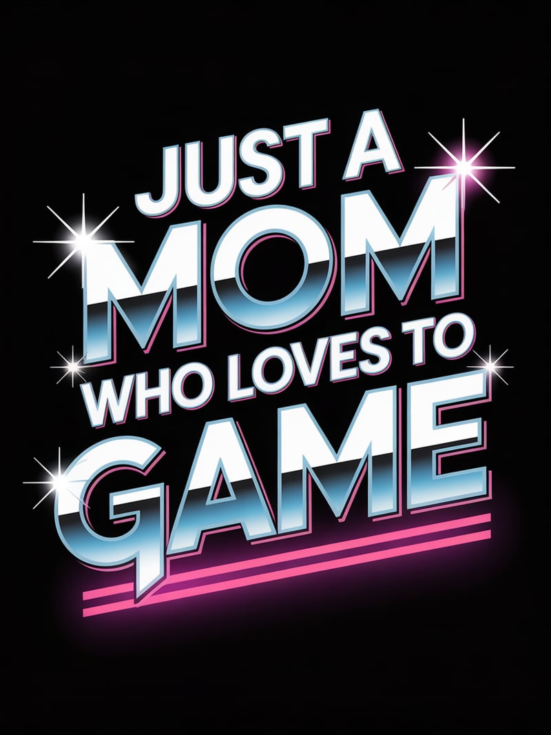 80s Synthwave Mom Gaming T-Shirt Design