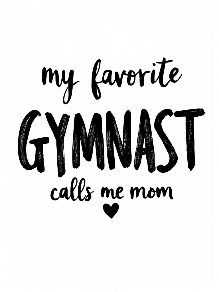 Handwritten Gymnast Mom Typography