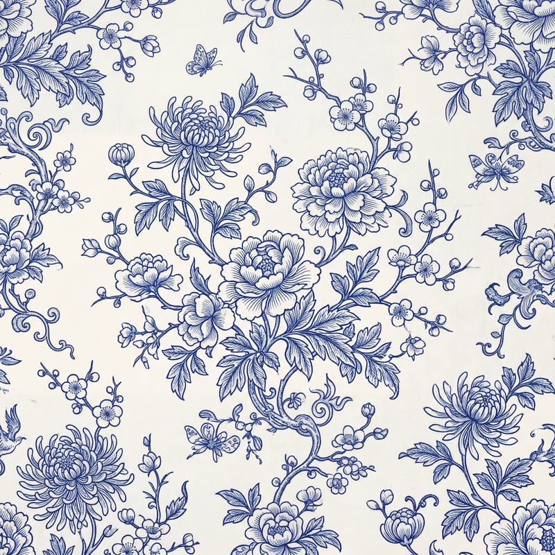 Blue and White Chinoiserie Pattern
