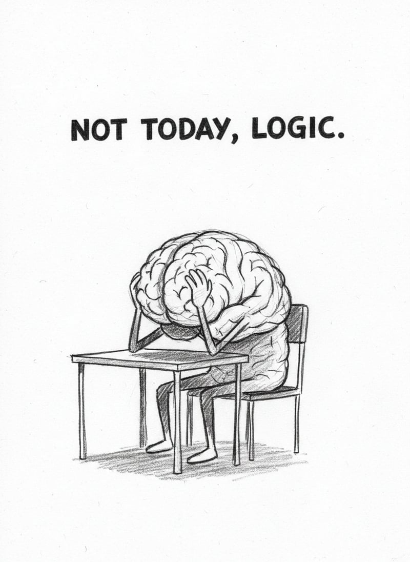 Stressed Brain Stick-Figure Sketch