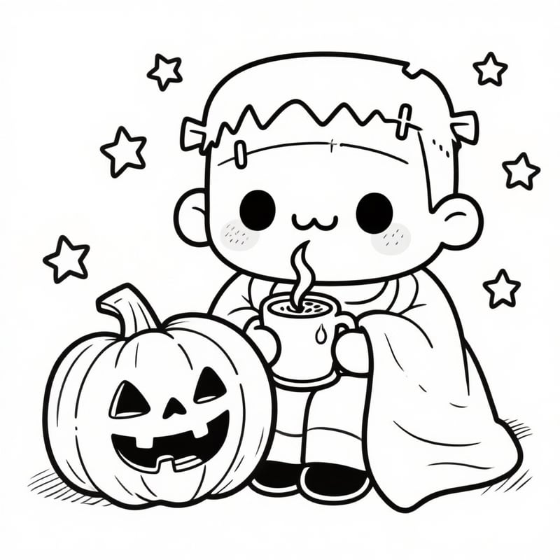 Cute Kawaii Frankenstein Halloween