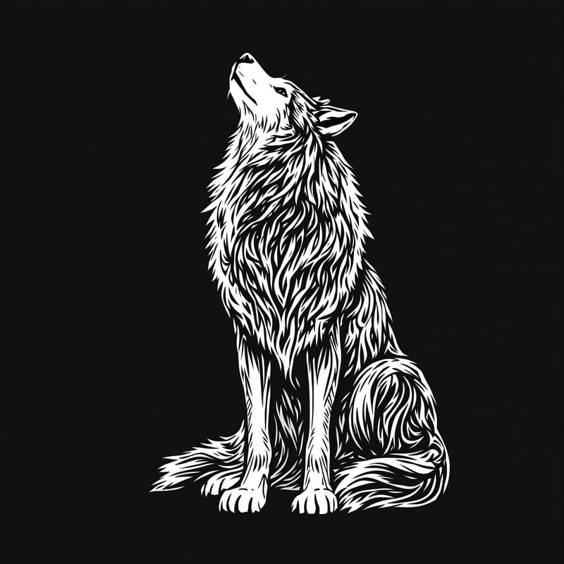 Minimalist Wolf Illustration