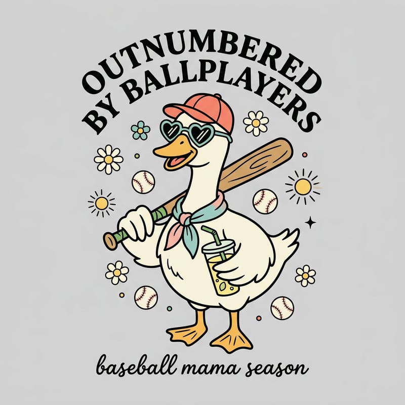 Vintage Baseball Mom Goose Design