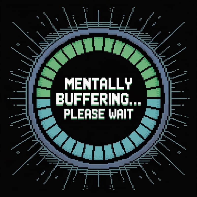 Retro Pixel Art Buffering T-Shirt Design