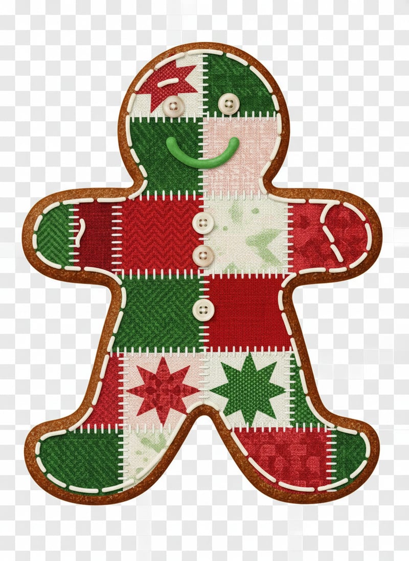 Vivid Patchwork Gingerbread Man