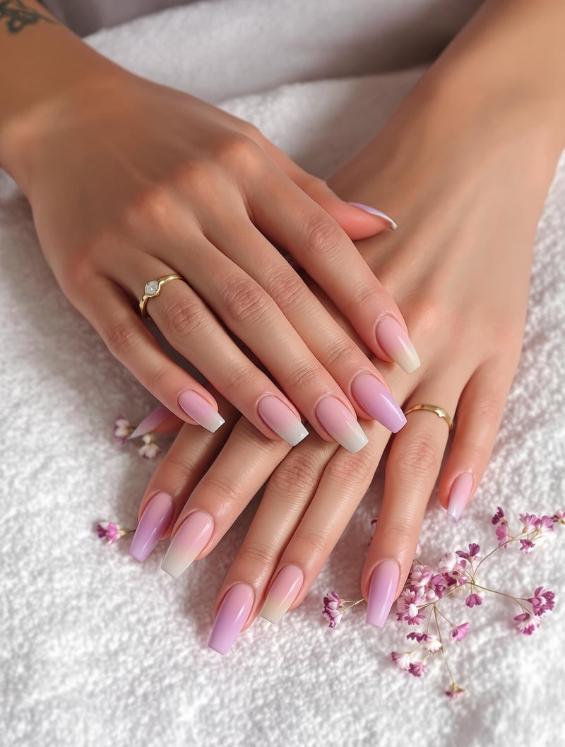 Elegant Hands with Ombre Nails Photography