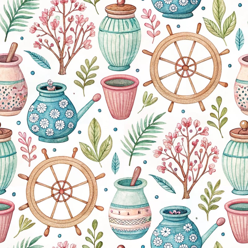 Seamless Ceramic Wheel Pattern