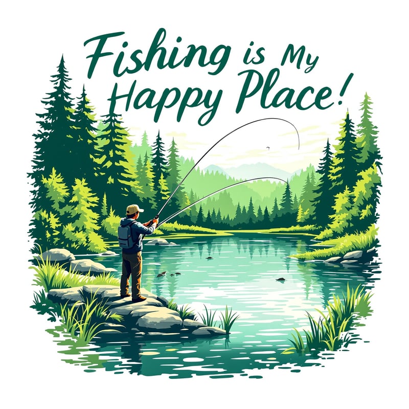 Fishing My Happy Place Postcard