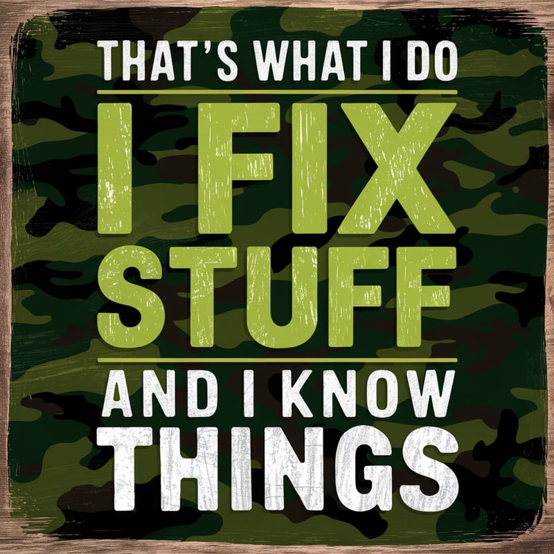 Rustic Masculine Fix Stuff Quote Design