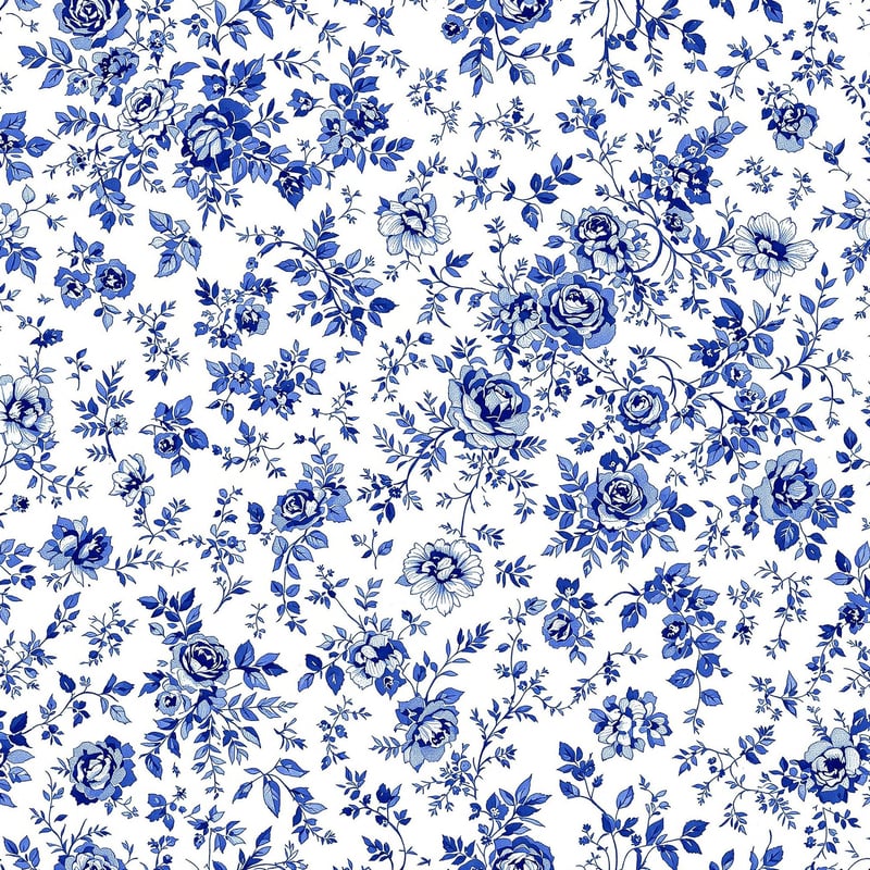 Vintage Toile de Jouy Blue Pattern