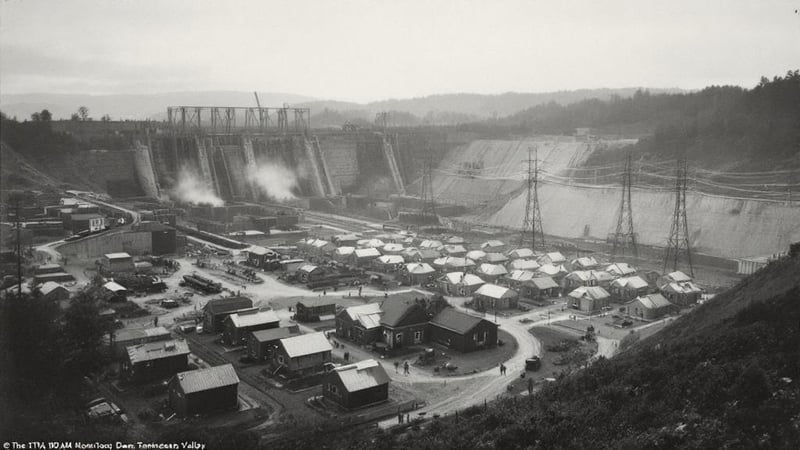 1938 TVA Norris Dam Construction
