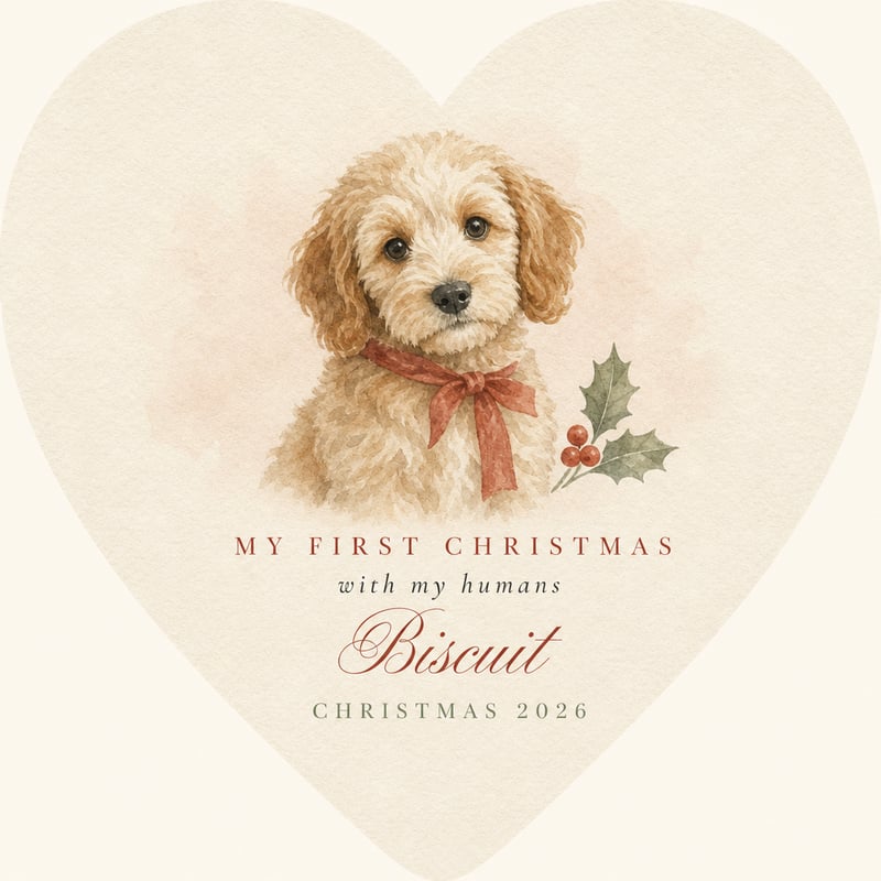 Print-ready Watercolor Heart Pet Ornament