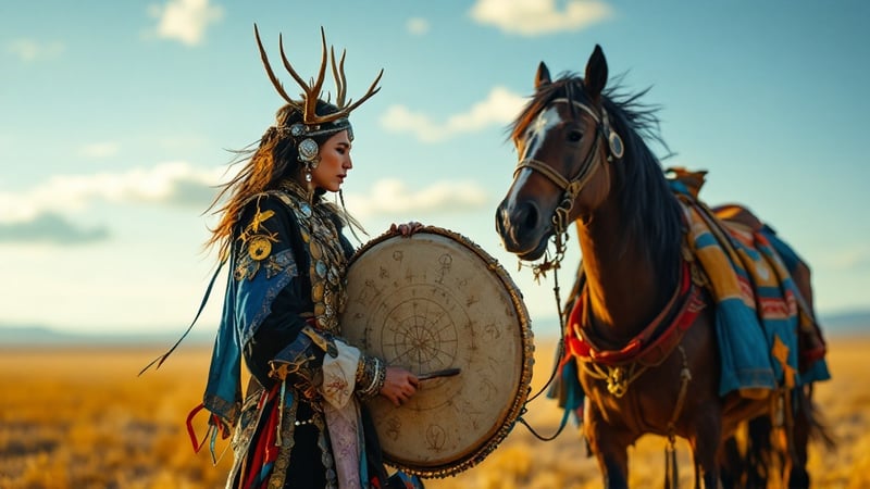 Kazakh Shaman Ritual on Mongolian Steppe