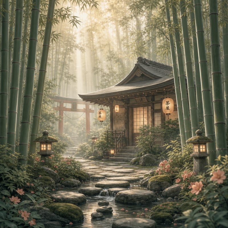 Tranquil Japanese Bamboo Forest