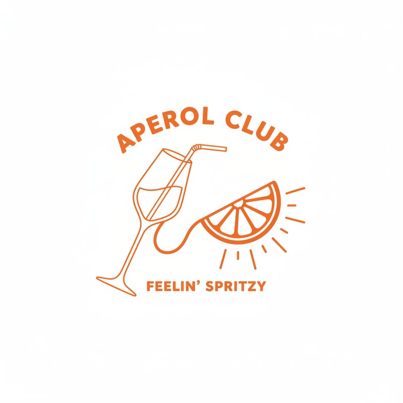 Minimalist Aperol Wine Glass Graphic