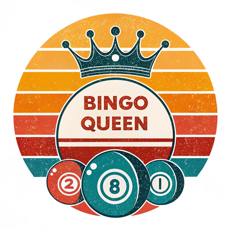Vintage Bingo Queen Sunset Graphic