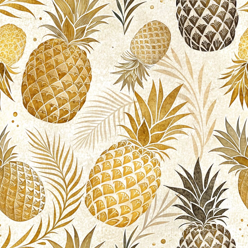 Abstract Tropical Pineapples Pattern