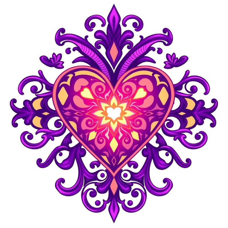 Violet Fantasy Heart Design