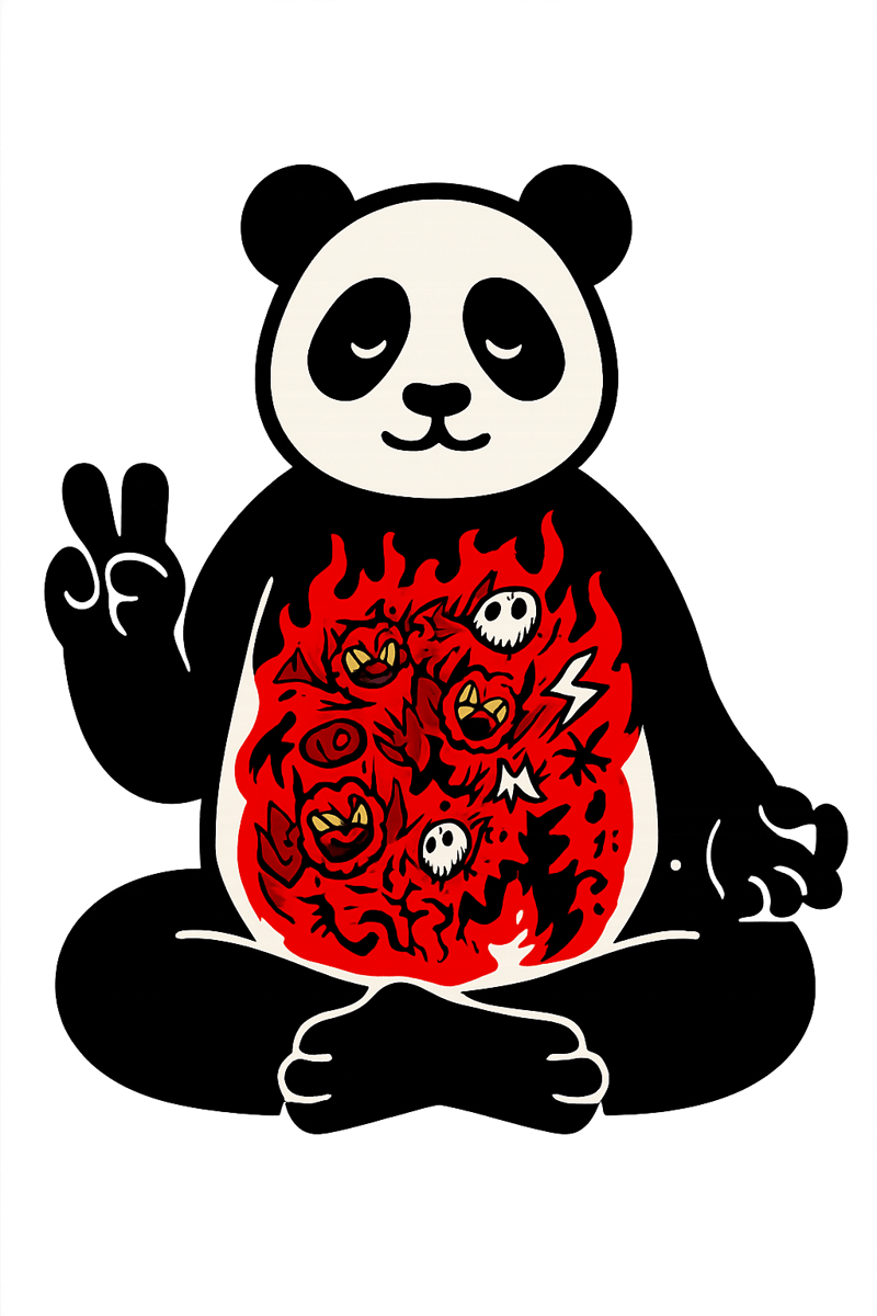 Panda Meditation with Chaos Inside
