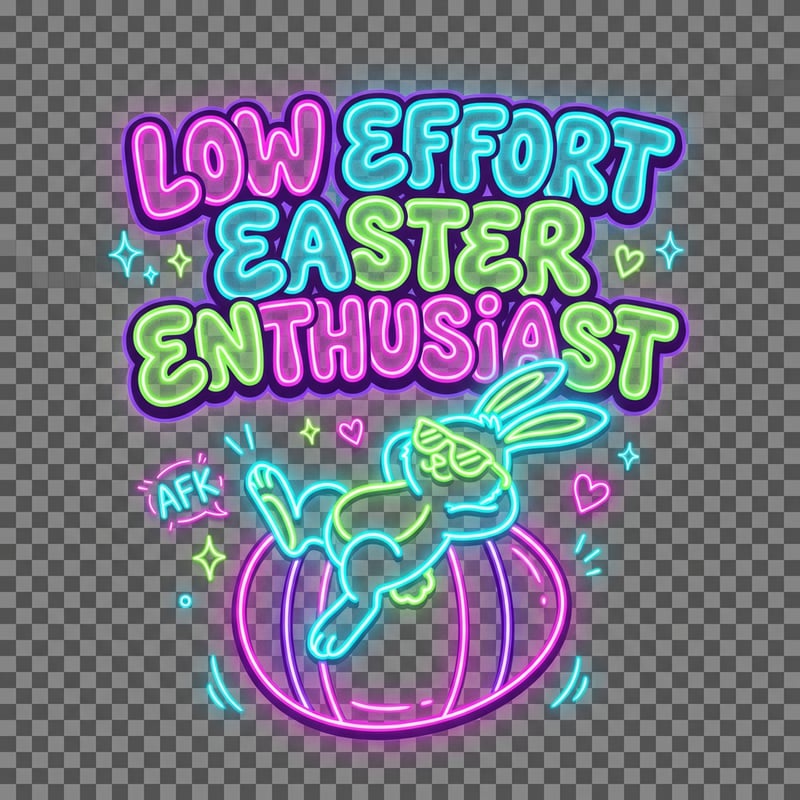 Neon Gen Z Easter Graphic