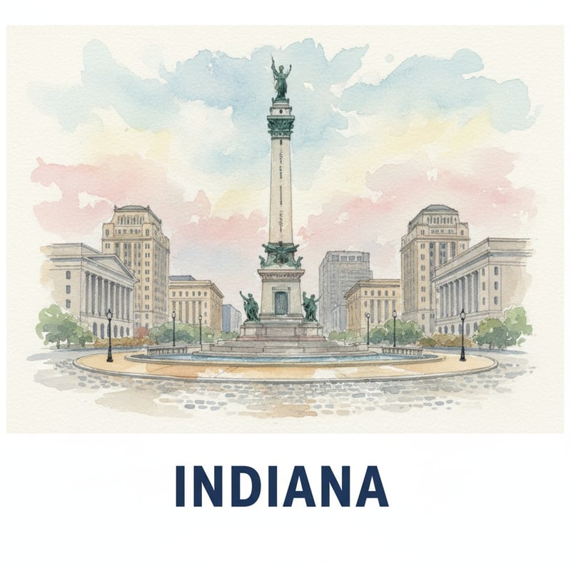 Watercolor Painting of Indianapolis Monument