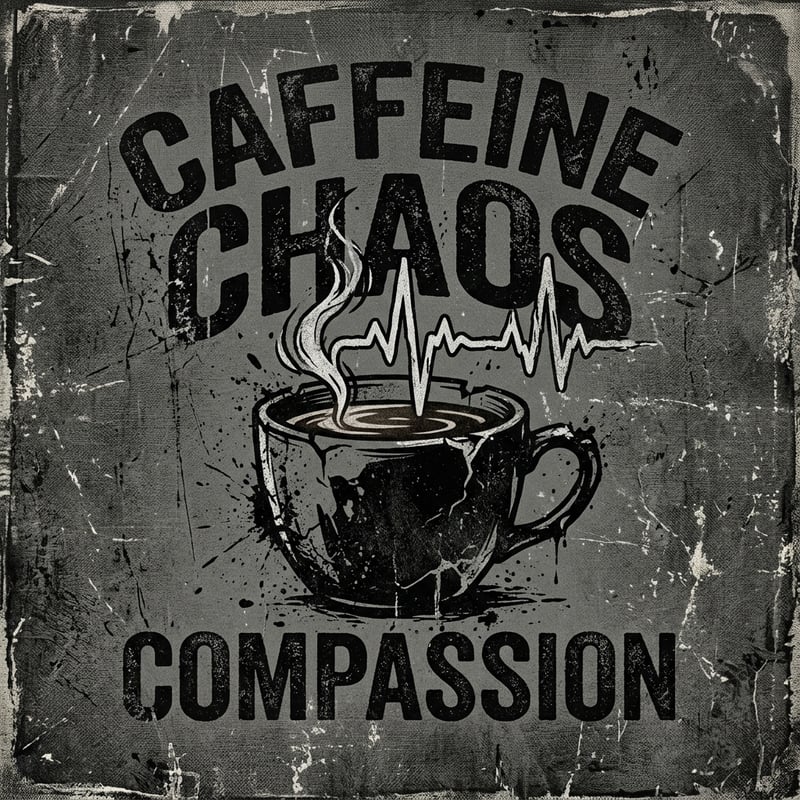 Caffeine Chaos Coffee Cup Illustration