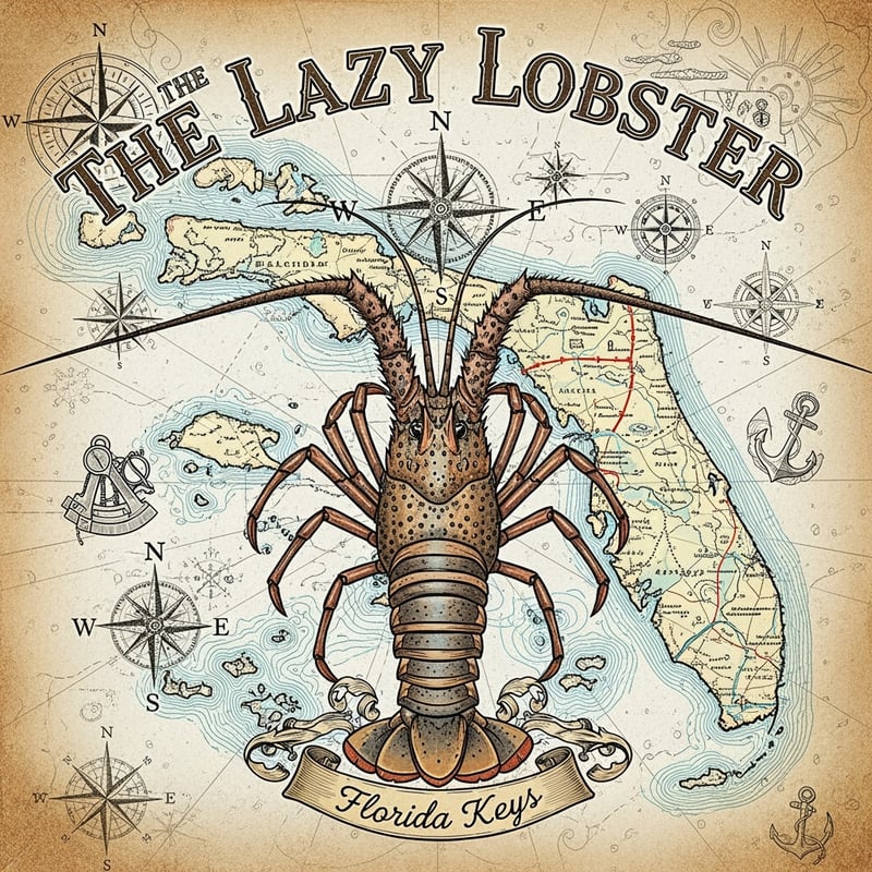 Vintage Lazy Lobster Map T-Shirt
